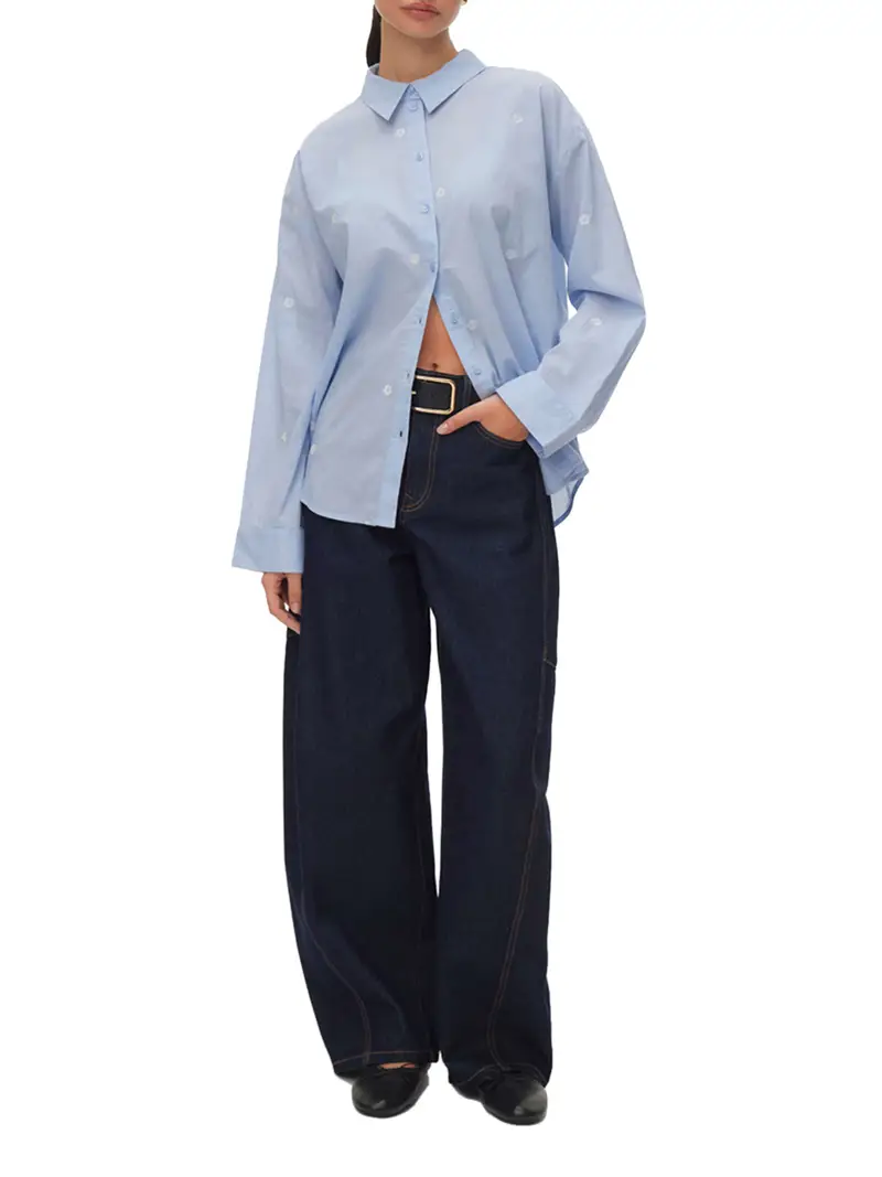 camicia casual vero moda da donna - celeste