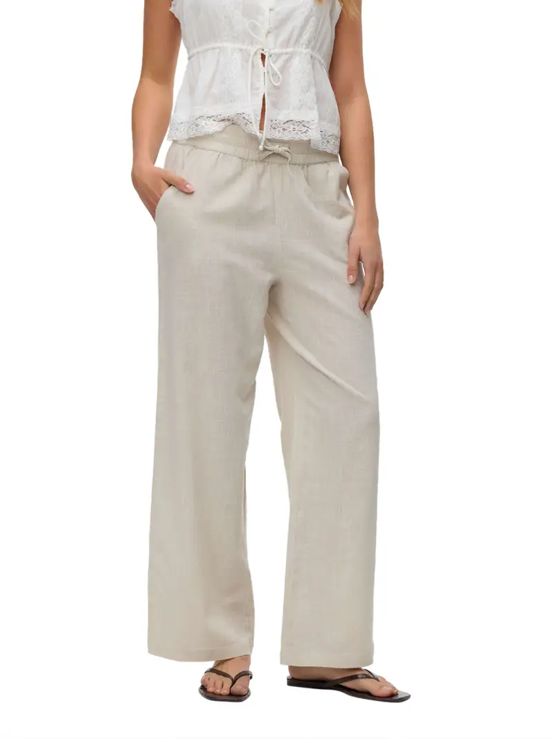 pantalone straight vero moda da donna - avorio