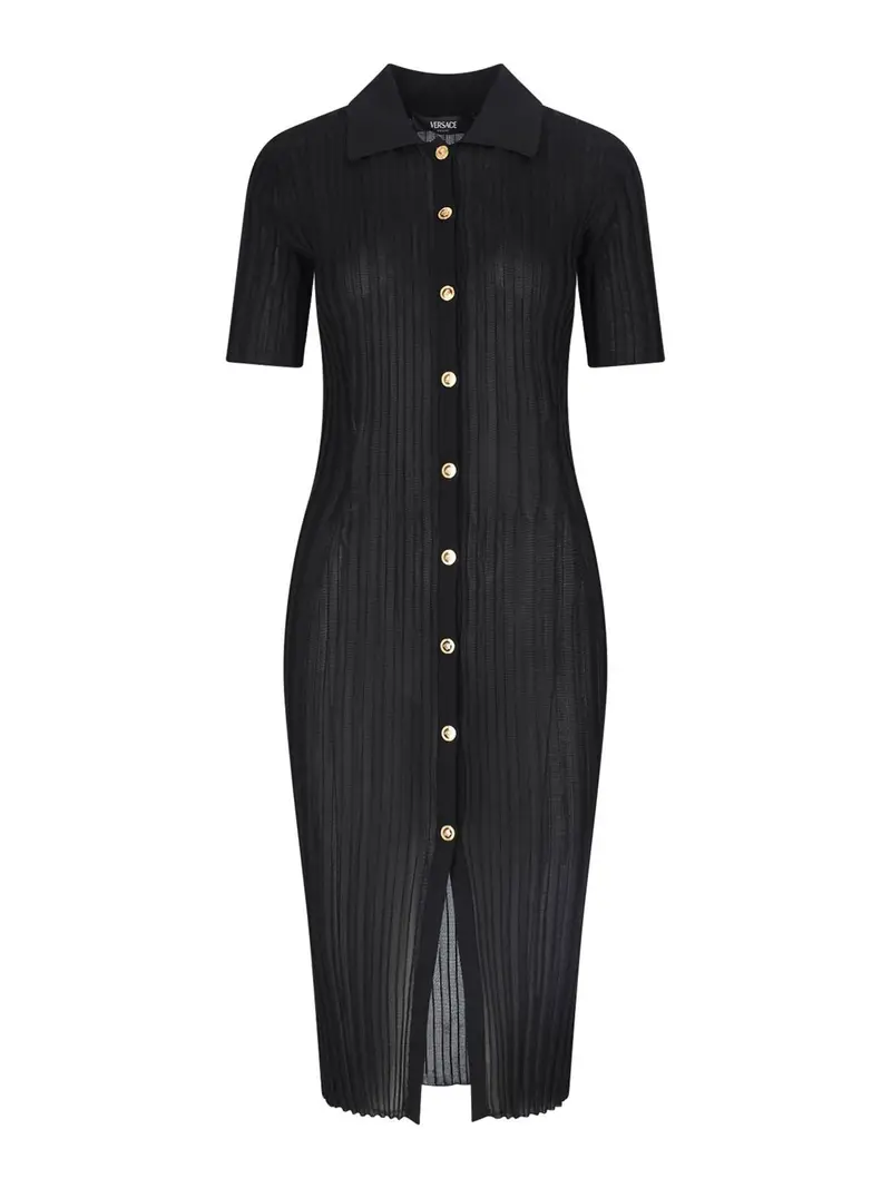 Abito Midi Plissettato Nero