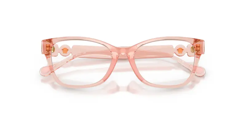 Bambino Versace VK3016U 5549 Montature da vista Iniettato Rosa Trasparente Cat Eye Normale miniatura 2