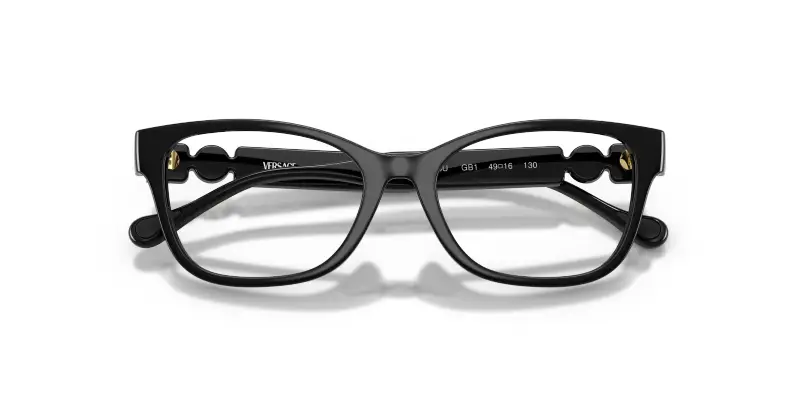 Bambino Versace VK3016U GB1 Montature da vista Iniettato Nero Trasparente Cat Eye Normale miniatura 2