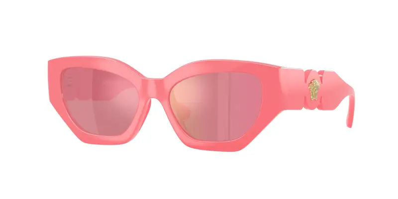 Bambino Versace VK4007U 5545/Z Occhiali da sole Iniettato Rosa Rosa Geometrica Specchiate