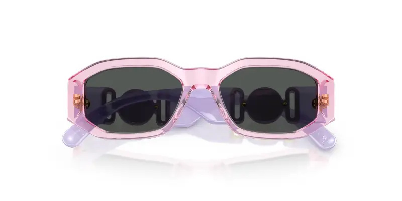 Bambino Versace VK4429U 552687 Occhiali da sole Acetato Viola Grigio Geometrica Normale miniatura 2