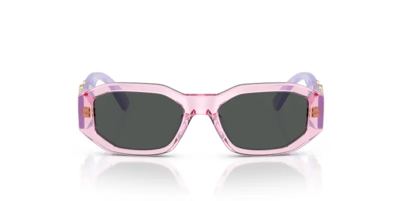 Bambino Versace VK4429U 552687 Occhiali da sole Acetato Viola Grigio Geometrica Normale miniatura 3