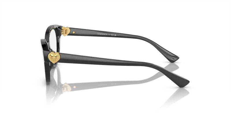 Versace Bambino VK3004 GB1 Montature da vista Acetato Nero Trasparente Cat Eye Normale miniatura 3