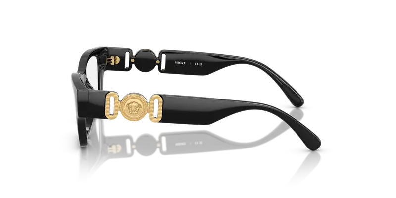 Versace Bambino VK3008U GB1 Montature da vista Iniettato Nero Trasparente Rotonda Normale miniatura 3