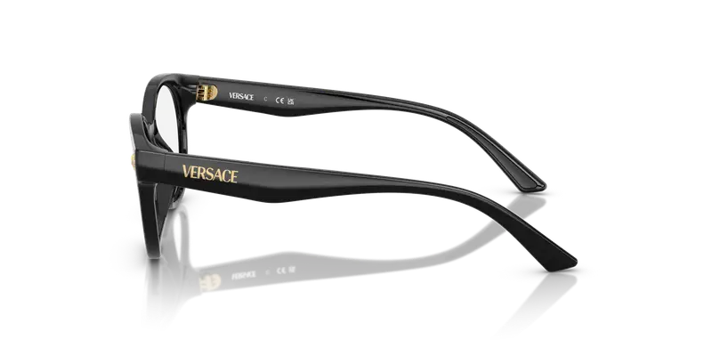 Versace Bambino VK3009U GB1 Montature da vista Iniettato Nero Trasparente Rotonda Normale miniatura 3