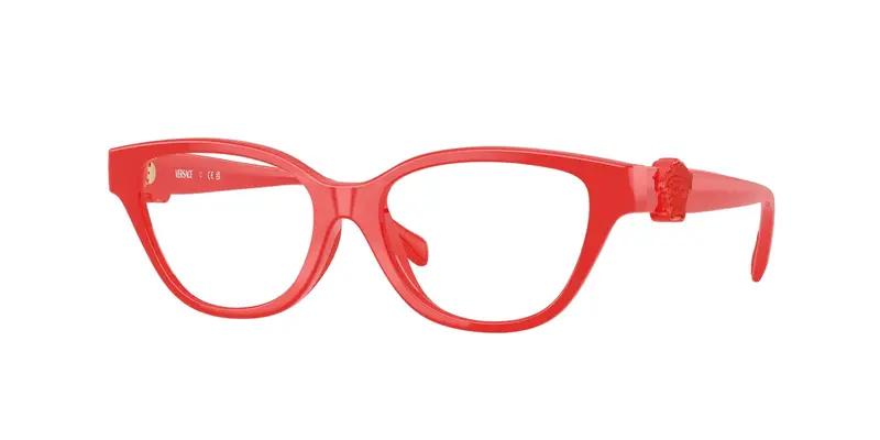 Versace Bambino VK3011U  5529 Montature da vista Iniettato Rosso Trasparente Cat Eye Normale