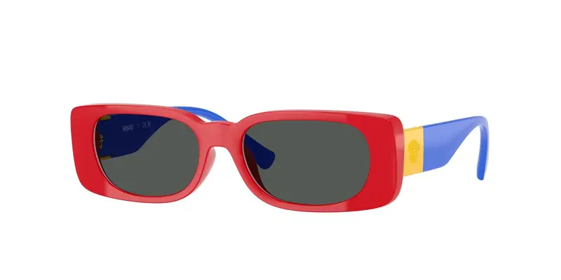 Versace Bambino VK4003U  506587 Occhiali da sole Iniettato Rosso Grigio Squadrata Normale