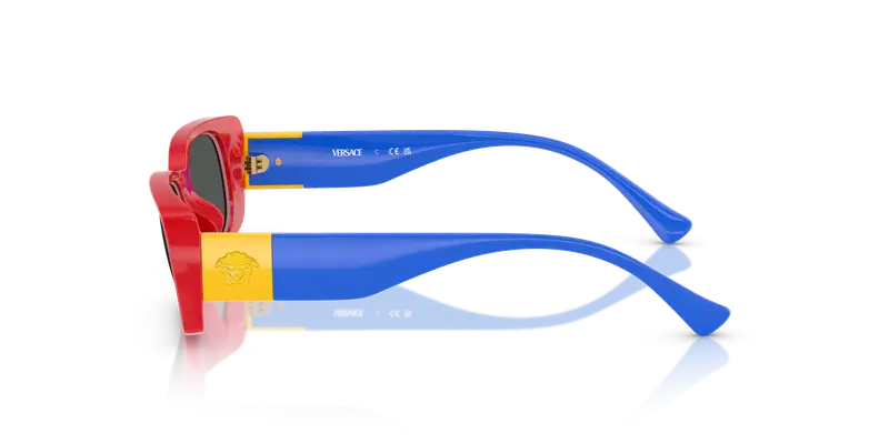 Versace Bambino VK4003U 506587 Occhiali da sole Iniettato Rosso Grigio Squadrata Normale miniatura 3