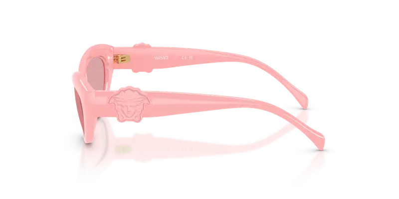 Versace Bambino VK4005U 545284 Occhiali da sole Iniettato Rosa Viola Cat Eye Normale miniatura 3