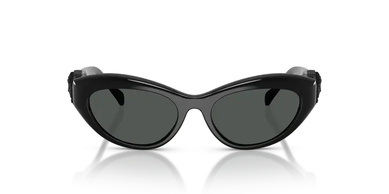 Versace Bambino VK4005U GB1/87 Occhiali da sole Iniettato Nero Grigio Cat Eye Normale miniatura 2