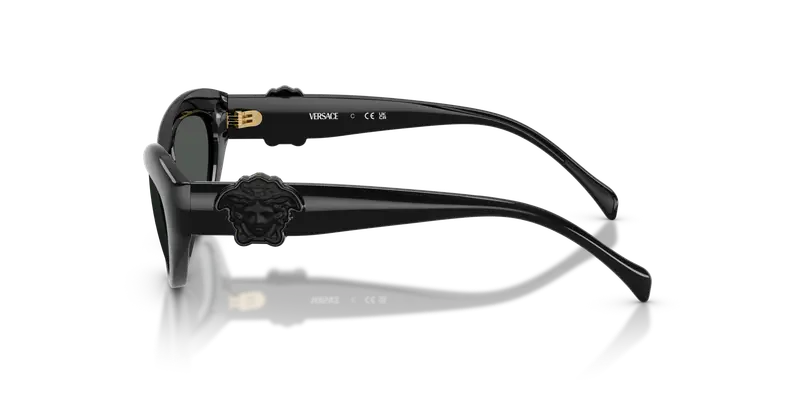 Versace Bambino VK4005U GB1/87 Occhiali da sole Iniettato Nero Grigio Cat Eye Normale miniatura 3