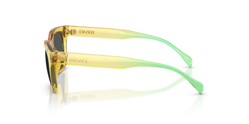 Versace Bambino VK4006U 553087 Occhiali da sole Iniettato Giallo Grigio Squadrata Normale miniatura 3