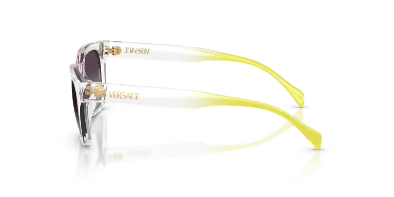 Versace Bambino VK4006U 55318G Occhiali da sole Iniettato Blu Grigio Squadrata Normale Sfumato miniatura 3