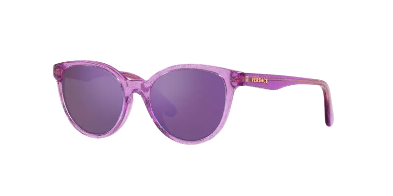 Versace Bambino VK4427U 53734V Occhiali da sole Acetato Viola Grigio Pantos Specchiate Specchiato miniatura 2