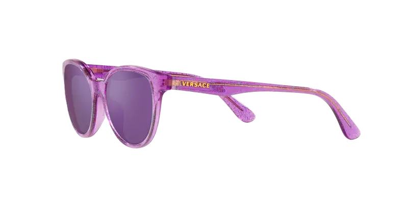 Versace Bambino VK4427U 53734V Occhiali da sole Acetato Viola Grigio Pantos Specchiate Specchiato miniatura 3
