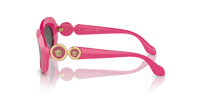 Versace Bambino VK4428U 536787 Occhiali da sole Acetato Rosa Grigio Rotonda Normale miniatura 3