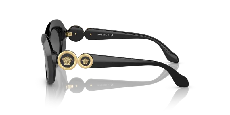 Versace Bambino VK4428U GB1/87 Occhiali da sole Acetato Nero Grigio Rotonda Normale miniatura 3