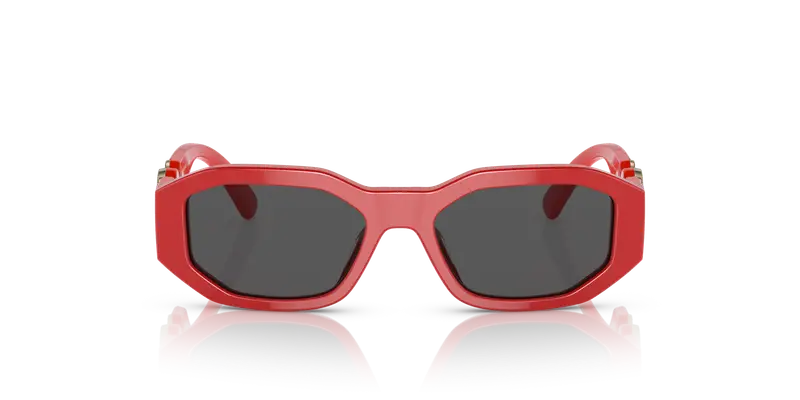 Versace Bambino VK4429U 506587 Occhiali da sole Acetato Rosso Grigio Geometrica Normale miniatura 2