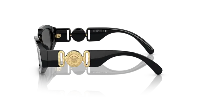 Versace Bambino VK4429U GB1/87 Occhiali da sole Acetato Nero Grigio Geometrica Normale miniatura 3