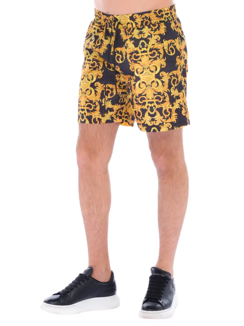 bermuda uomo Versace Jeans stampa baroque con coulisse NERO miniatura 2