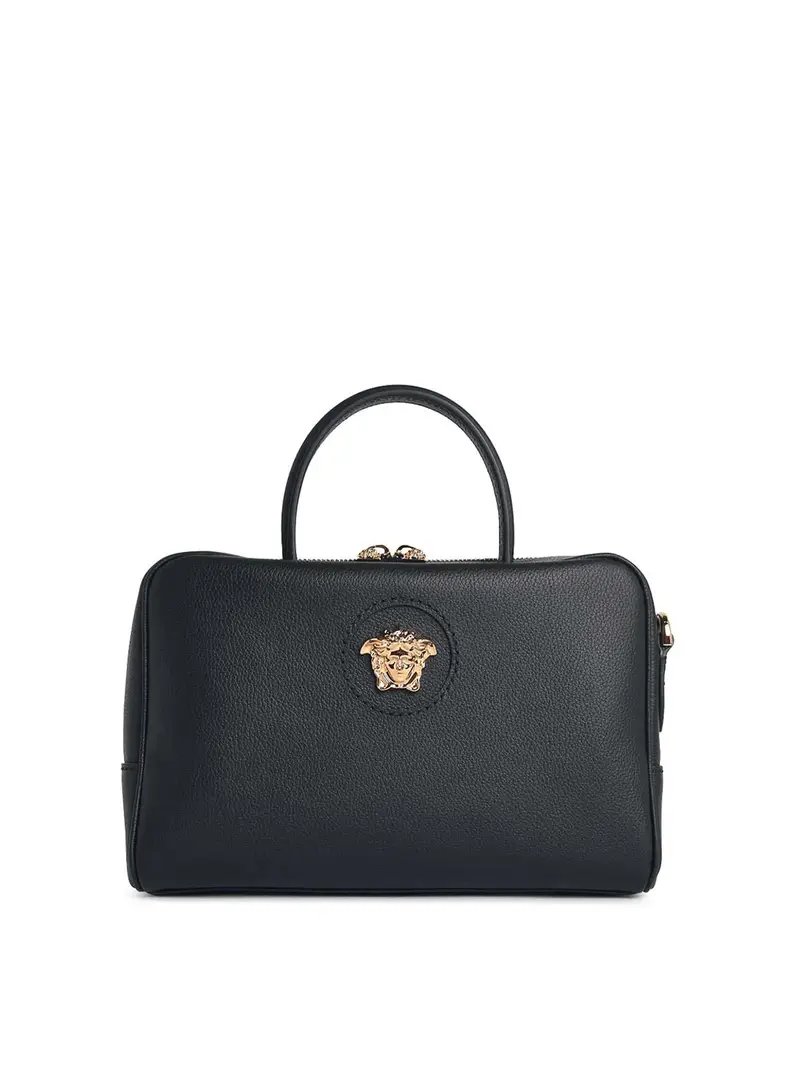 Borsa La Medusa Boston in pelle nera Nero