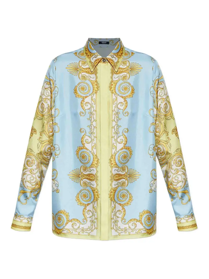 Camicia formale in seta Giallo