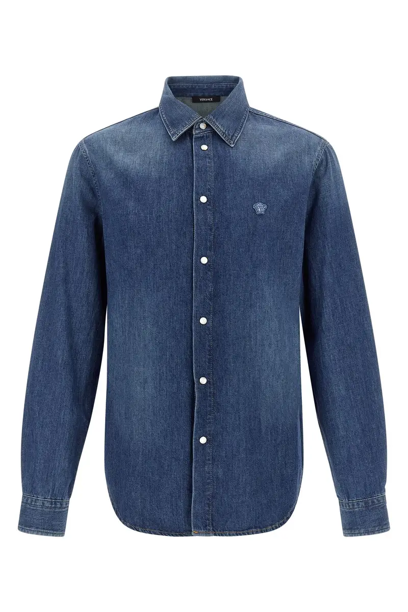 Camicia Patch 'Medusa' Blu