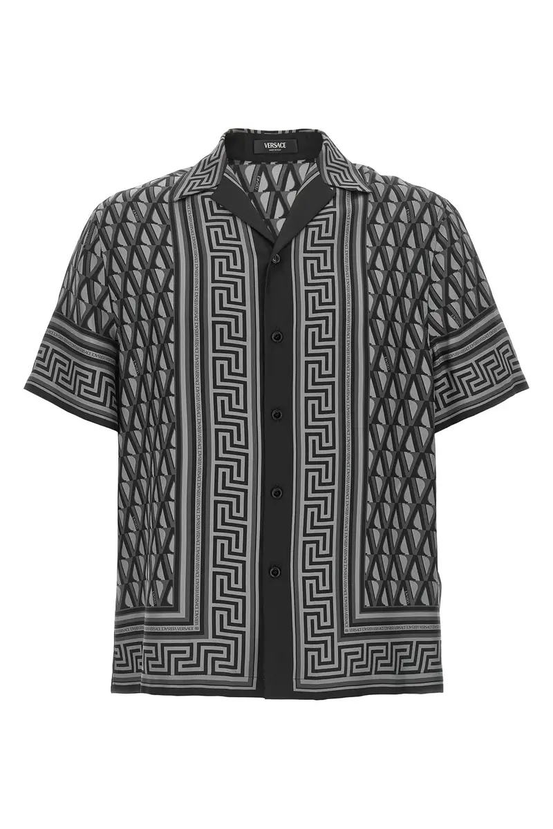 Camicia 'V Greca' Grigio