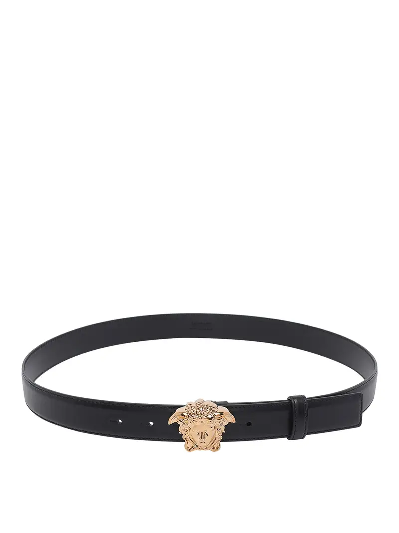 Cintura in pelle nera La Medusa Nero