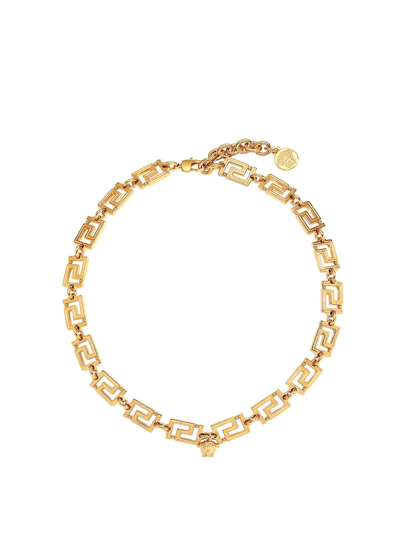 Collana medusa greca in metallo oro