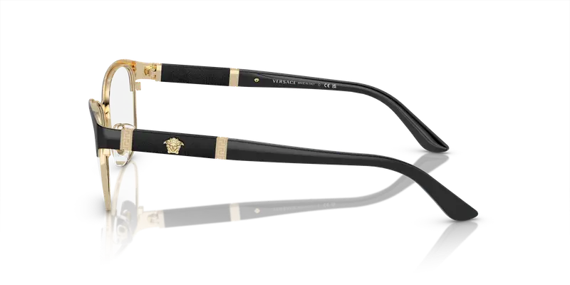 Versace Donna VE1233Q 1366 Montature da vista Metallo Nero Trasparente Geometrica Normale miniatura 3