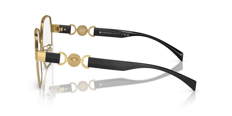 Versace Donna VE1291D 1002 Montature da vista Acciaio Oro Trasparente Squadrata Normale miniatura 3