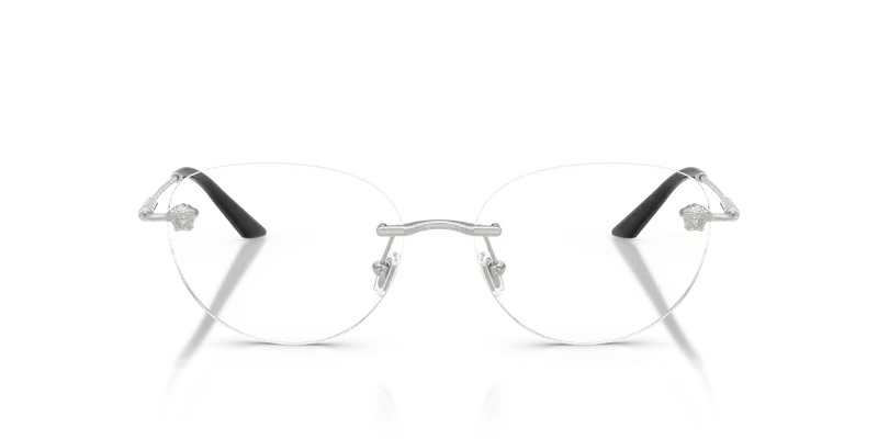 Versace Donna VE1305 1000 Montature da vista Metallo Argento Trasparente Rotonda Normale miniatura 2