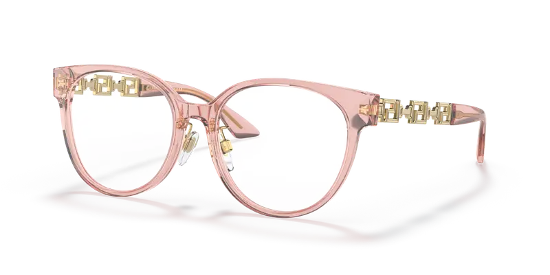 Versace Donna VE3302D 5322 Montature da vista Acetato Rosa Trasparente Pantos Normale miniatura 3