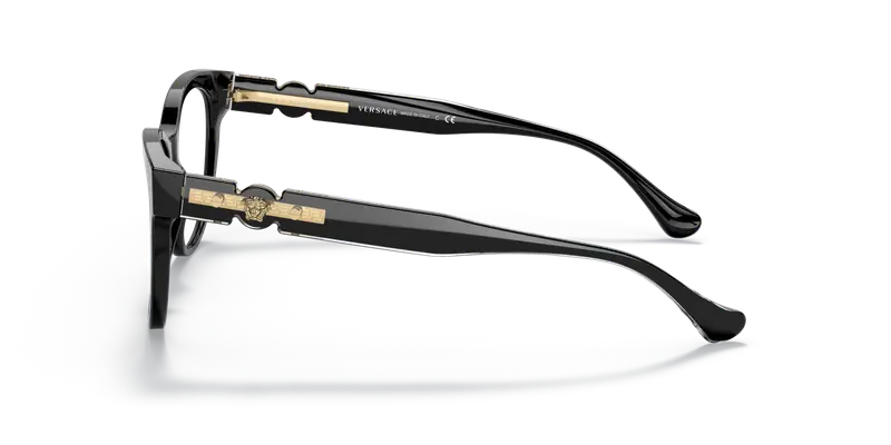 Versace Donna VE3304 GB1 Montature da vista Acetato Nero Trasparente Cat Eye Normale miniatura 3