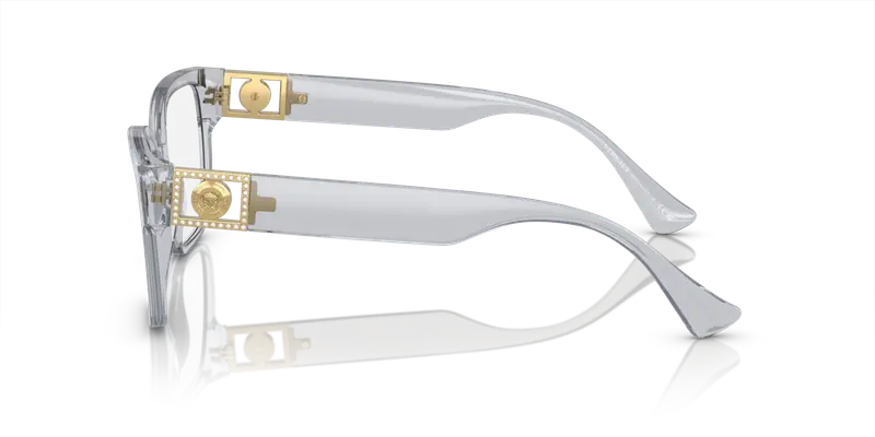 Versace Donna VE3329B 5305 Montature da vista Acetato Grigio Trasparente Squadrata Normale miniatura 3