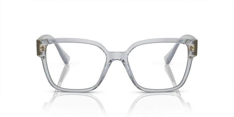 Versace Donna VE3329B 5305 Montature da vista Acetato Grigio Trasparente Squadrata Normale miniatura 2