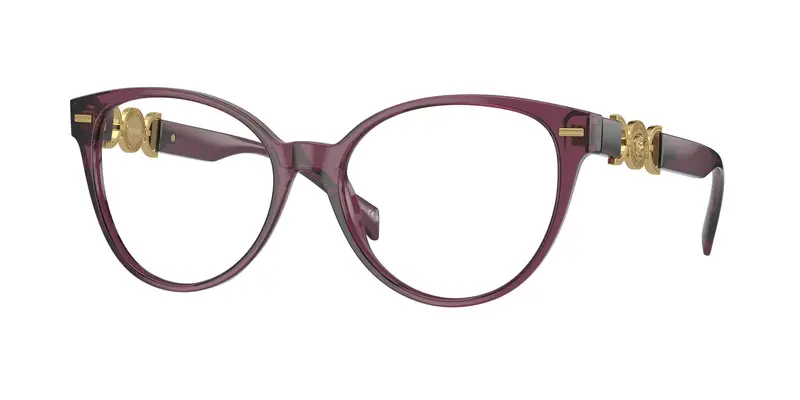 Versace Donna VE3334 5220 Montature da vista Acetato Viola Trasparente Cat Eye Normale