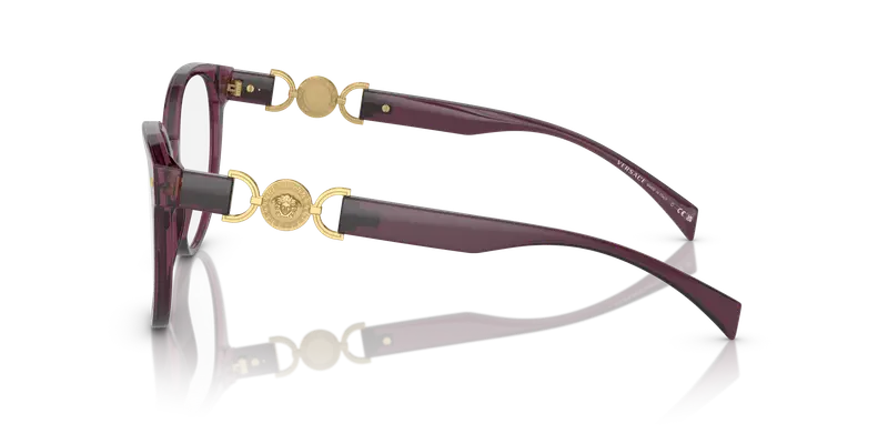 Versace Donna VE3334 5220 Montature da vista Acetato Viola Trasparente Cat Eye Normale miniatura 3