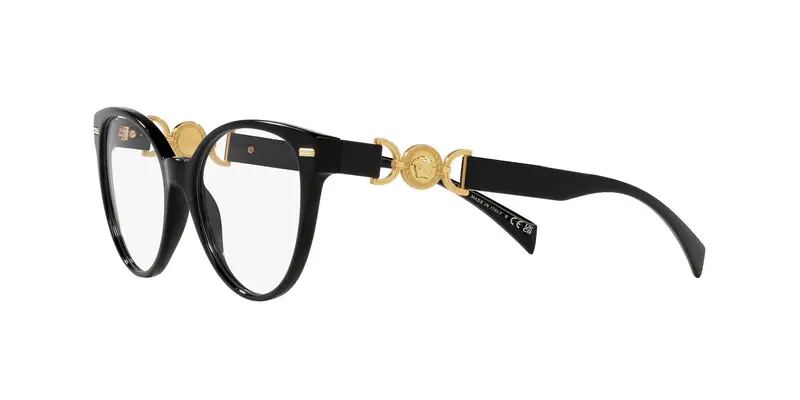 Versace Donna VE3334 GB1 Montature da vista Acetato Nero Trasparente Cat Eye Normale miniatura 2