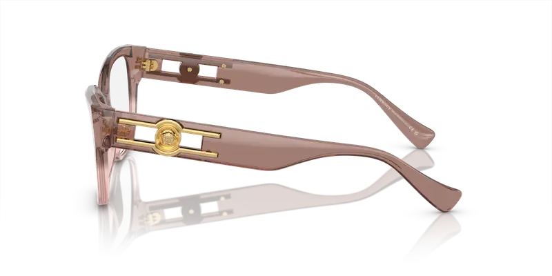 Versace Donna VE3347 5435 Montature da vista Acetato Rosa Trasparente Pillow Normale miniatura 3