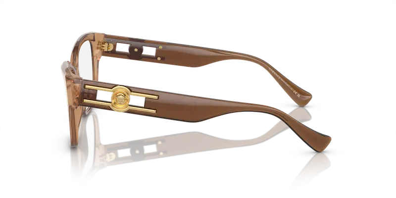 Versace Donna VE3347 5436 Montature da vista Acetato Marrone Trasparente Pillow Normale miniatura 3