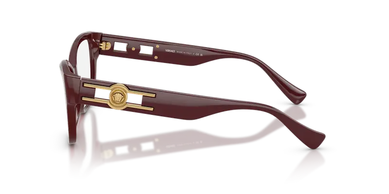 Versace Donna VE3347 5515 Montature da vista Acetato Rosso Trasparente Pillow Normale miniatura 3