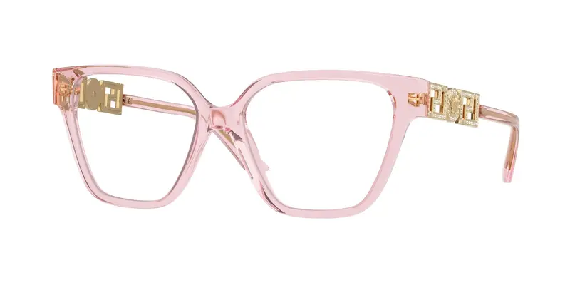 Versace Donna VE3358B  5472 Montature da vista Acetato Rosa Trasparente Geometrica Normale