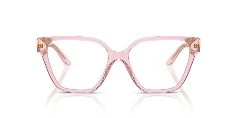 Versace Donna VE3358B 5472 Montature da vista Acetato Rosa Trasparente Geometrica Normale miniatura 2