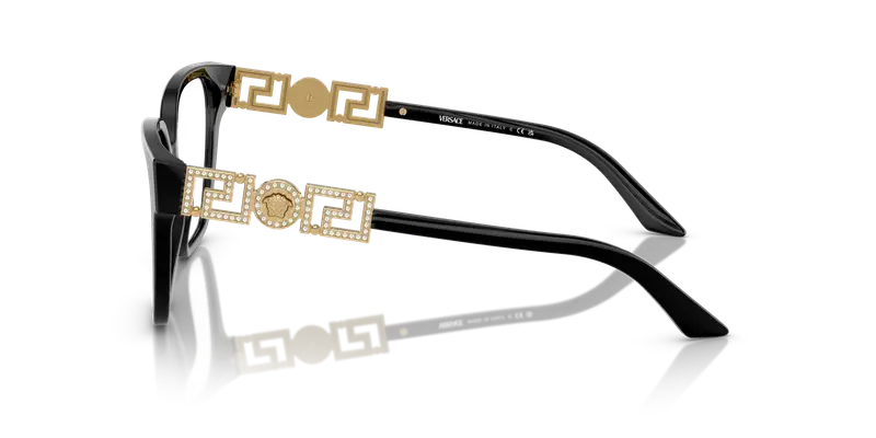 Versace Donna VE3358B GB1 Montature da vista Acetato Nero Trasparente Geometrica Normale miniatura 3