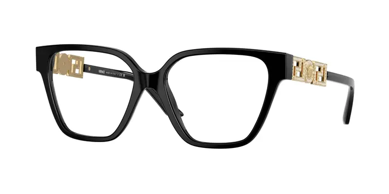Donna VE3358B GB1 Montature da vista Acetato Nero Trasparente Geometrica Normale