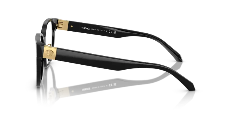 Versace Donna VE3360D GB1 Montature da vista Acetato Nero Trasparente Squadrata Normale miniatura 3